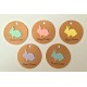 Paas tag kraft happy easter met pastel Bunny